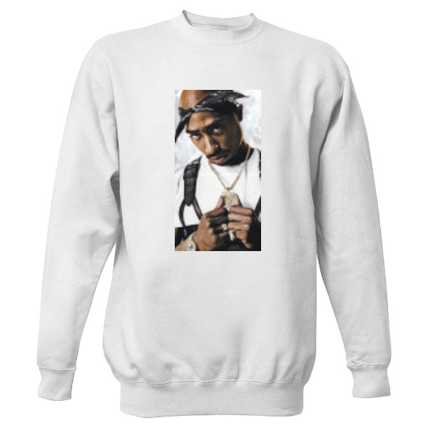 Mikina bez kapuce Unisex s potiskem Tupac 